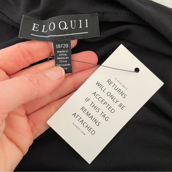 ELOQUII One Shoulder Tee With Ruching Size 18 / 20 Stretch Asymmetrical Goth - Picture 4 of 7